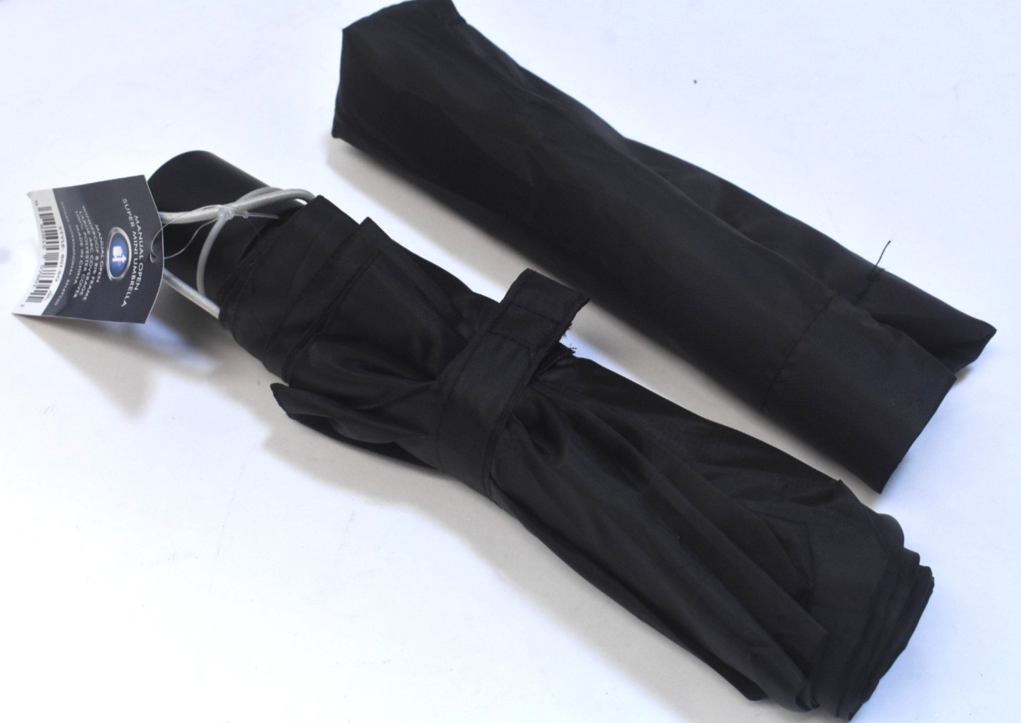 The Weather Station Black Manual Open Super Mini Umbrella Windproof 8 Rib Frame