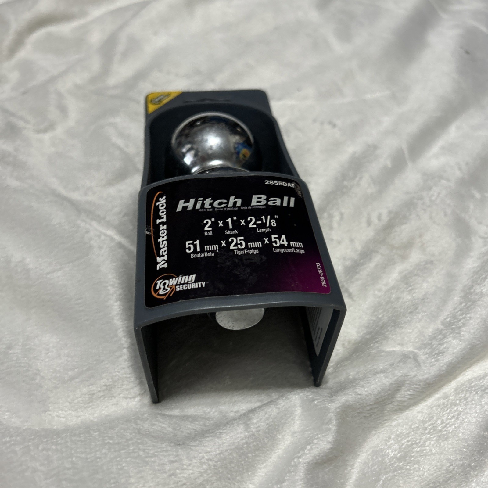 New Master Lock 2”x 1” X 2. 1/8” Trailer Hitch Ball 2855 DAT