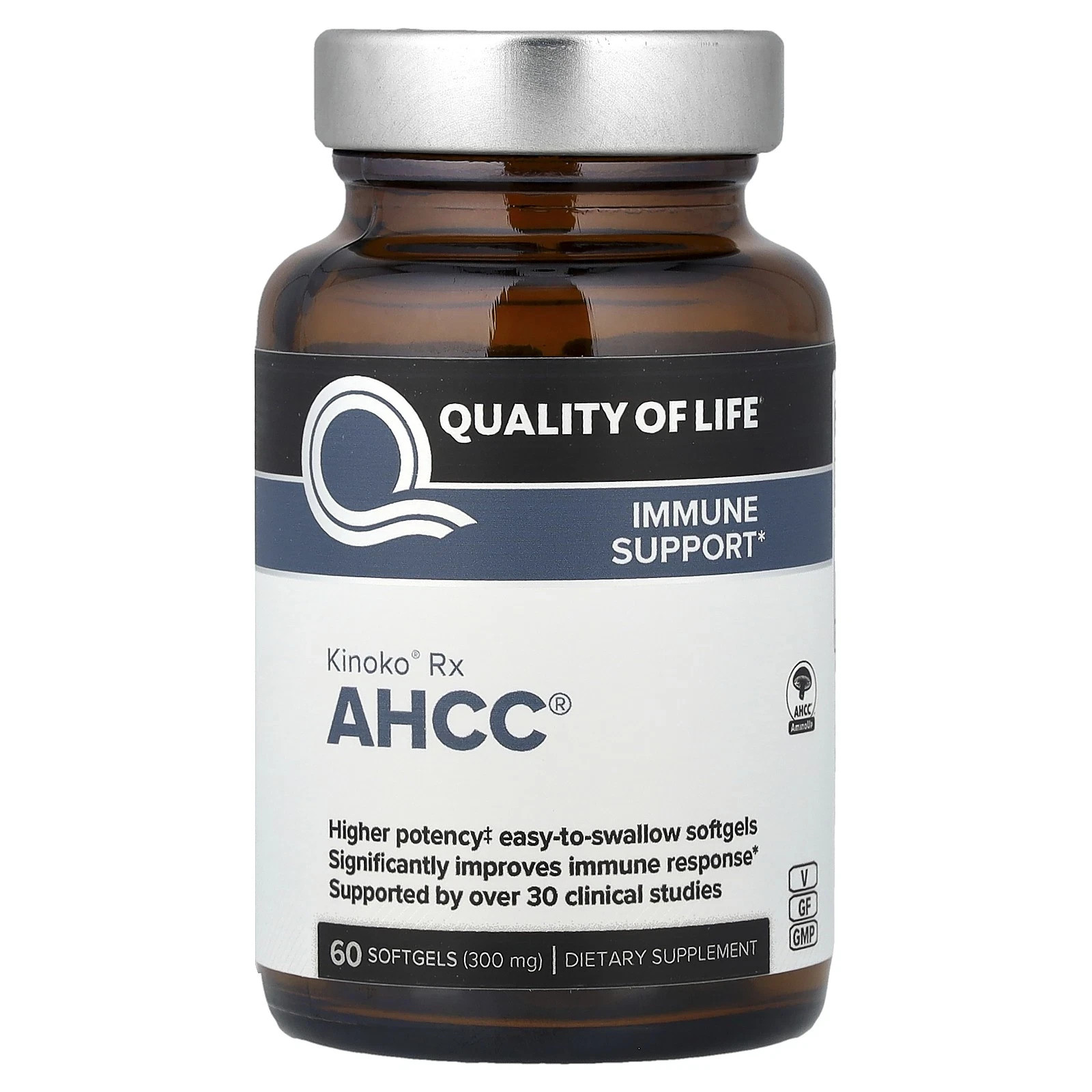 Kinoko Pro AHCC 300 mg - 60 Softgels - Immune Support Supplement - Brand New
