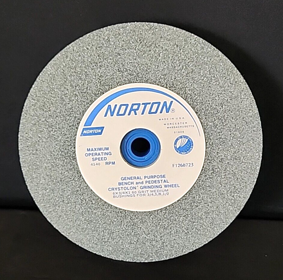 Norton Crystolon 6x3/4x1'' General Purpose Bench and Pedestal Grinding Wheel