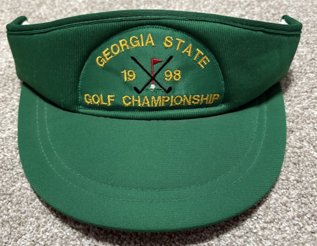 1998 Georgia State Golf Championship Visor Embroidered Adjustable Green Vintage