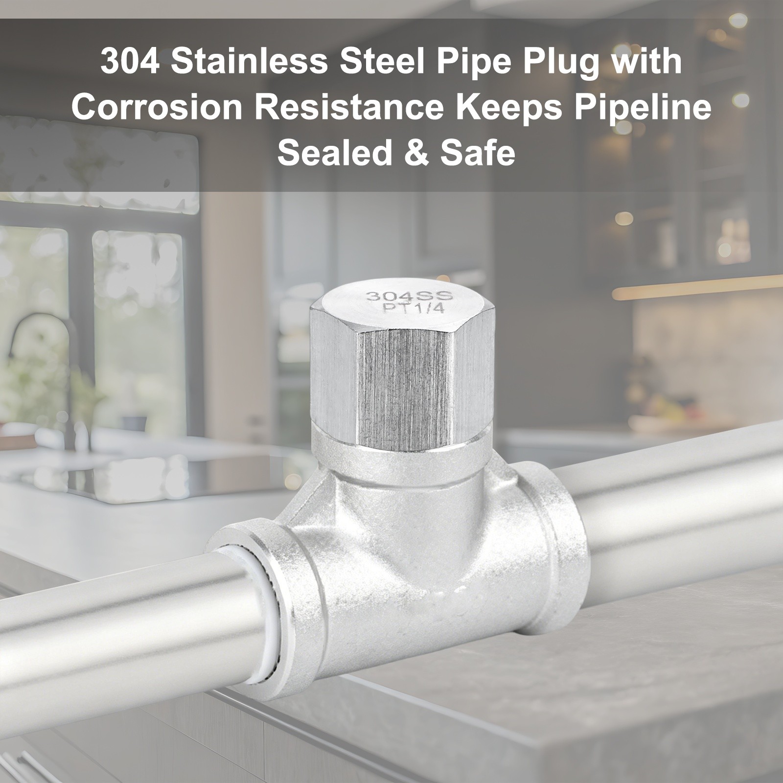 4-Pack Hex End Cap, 1/4 Inch PT Female Thread Pipe Fitting