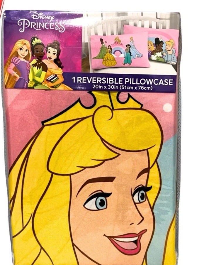 Disney Princess Reversible Pillowcase 1pc 20"x30" New, Multicolor
