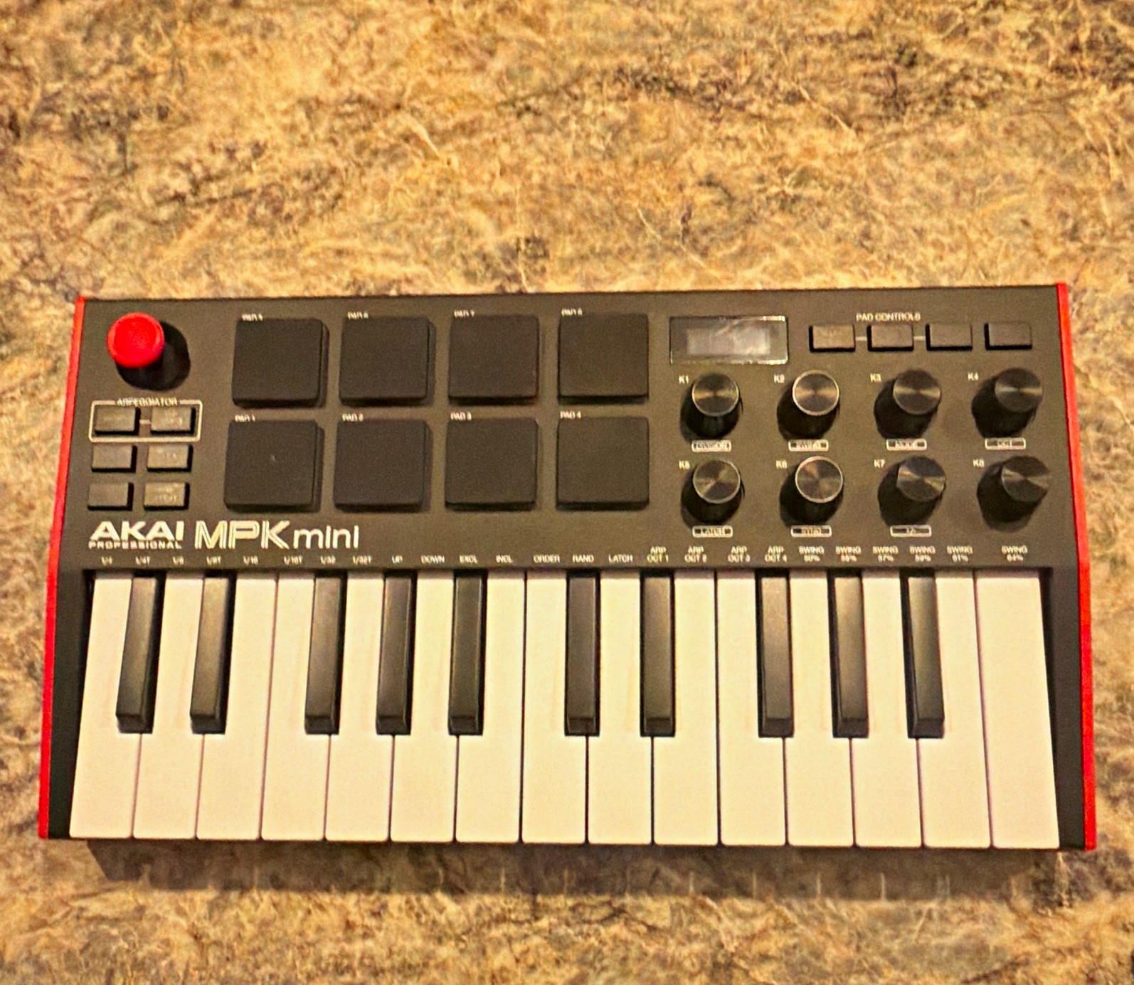 Akai MPK mini 25-Key USB MIDI Keyboard Controller w Pads, Arpeggiator Red