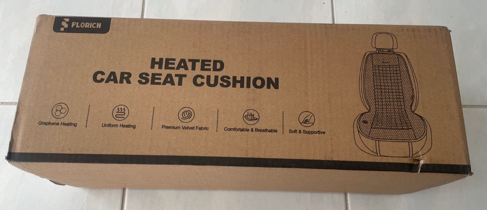 FLORICH Heated Back & Seat Car Cushion - Brand New in Factory Sealed Box
