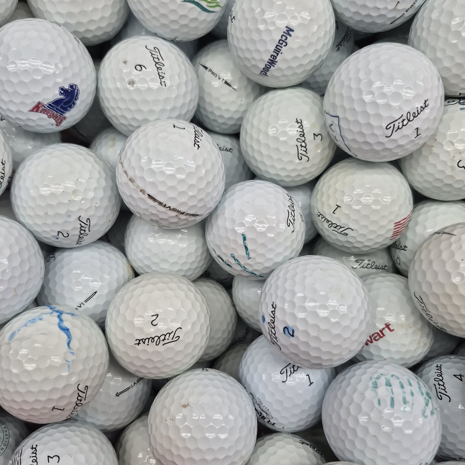 100 Titleist Pro V1 Used Golf Balls - 3A Value AAA