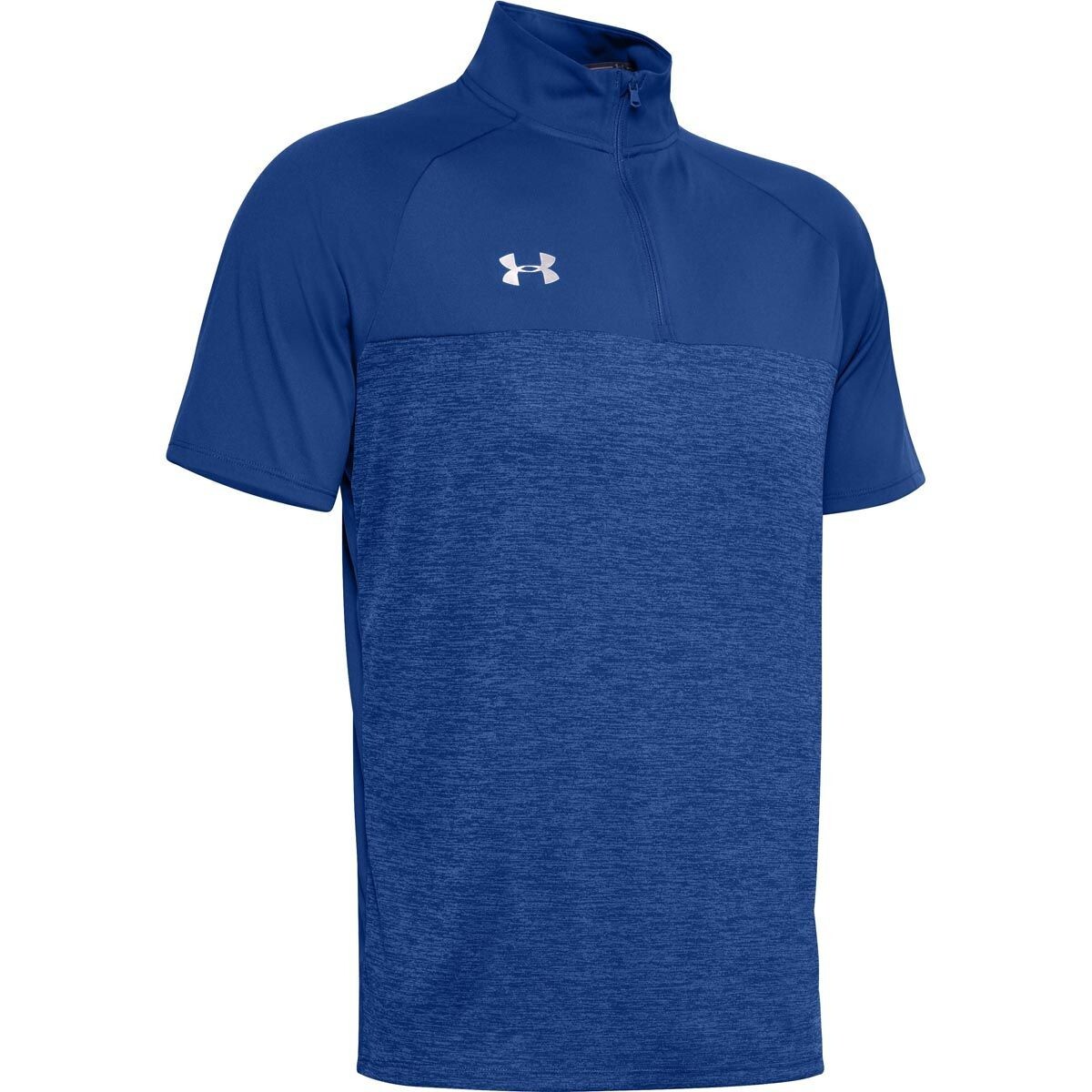 Under Armour Mens Blue Locker Jacquard 1/4 Zip Shirt Short Sleeve Size L NWT