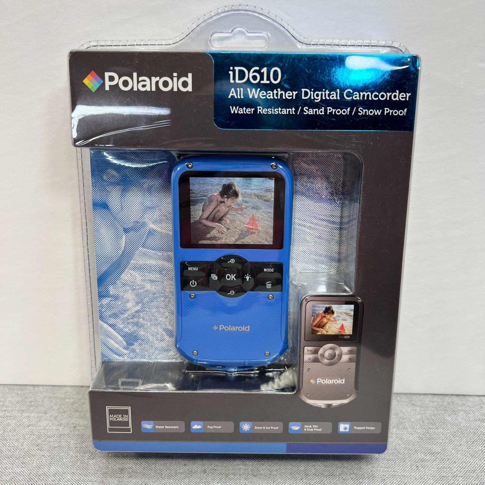 Polaroid ID610 All Weather Digital Camcorder Blue New Sealed
