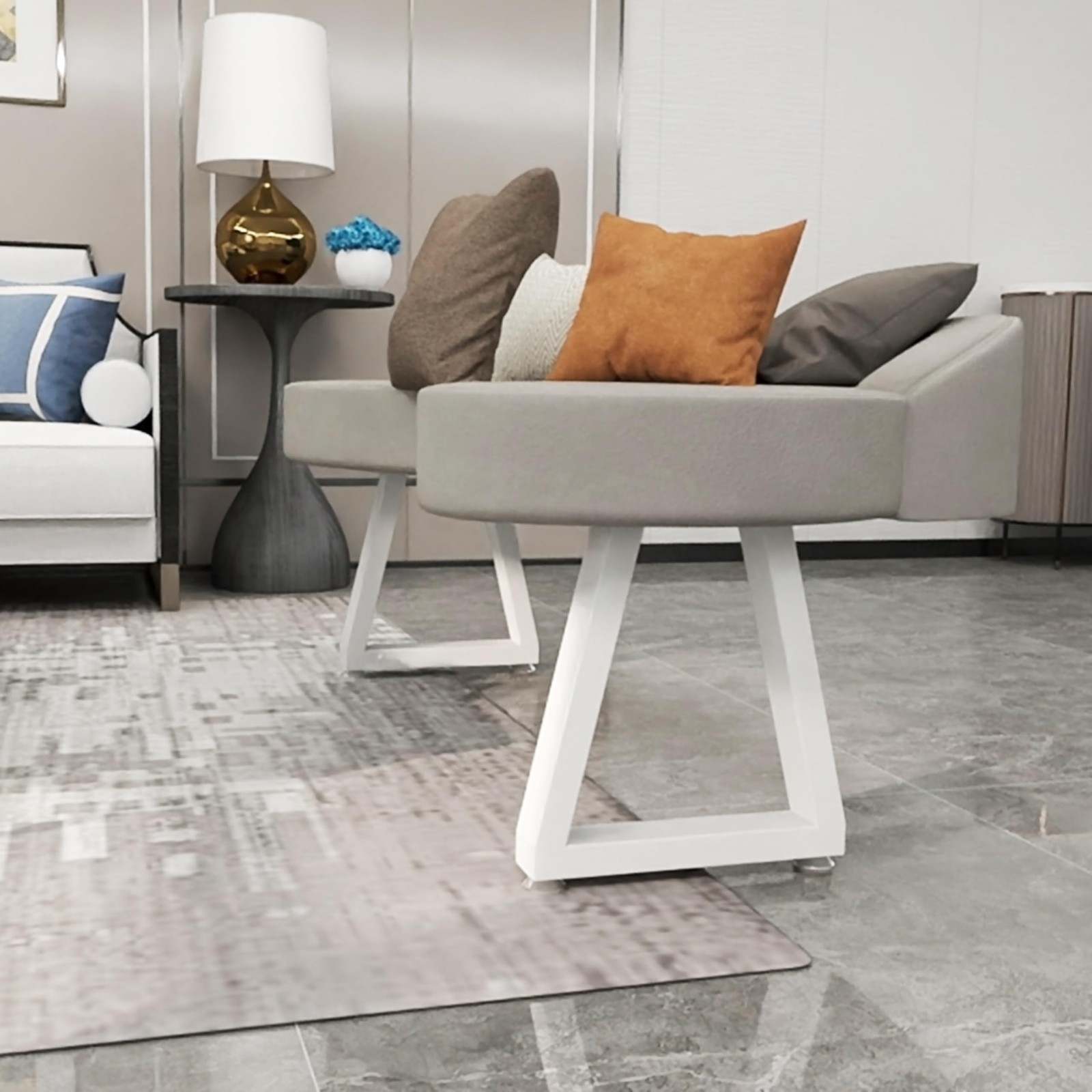 Y-CFHFC 16 Inch Metal Table Legs, Trapezoid Bench Legs Coffee & Side Table Fe...