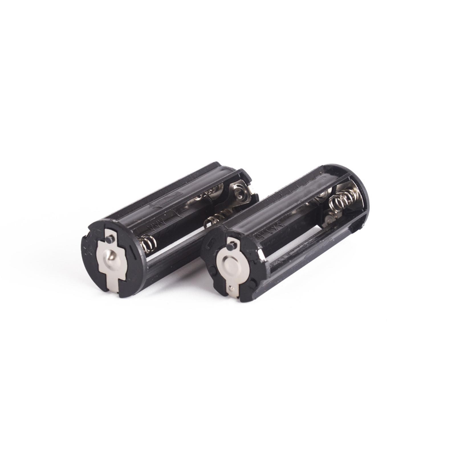2Pcs Cylindrical Case Battery Holder Converter For Flashlight Round Circular