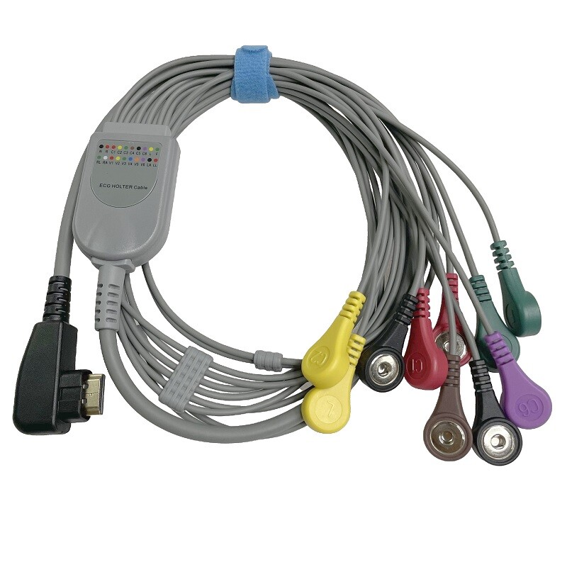 1PC New for DMS300-4A Holter 10 Leads ECG Cable Leadwire Snap Plugs Compatible