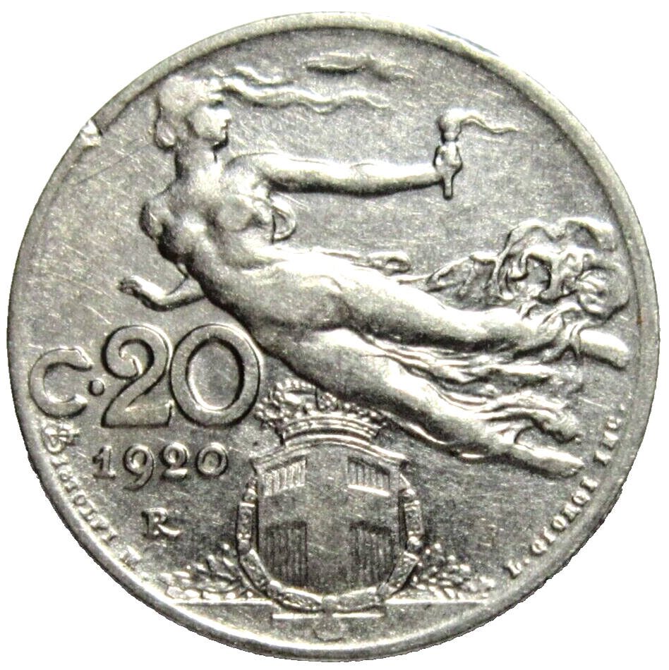 ITALY. 20 CENTESIMI, 1920 R.