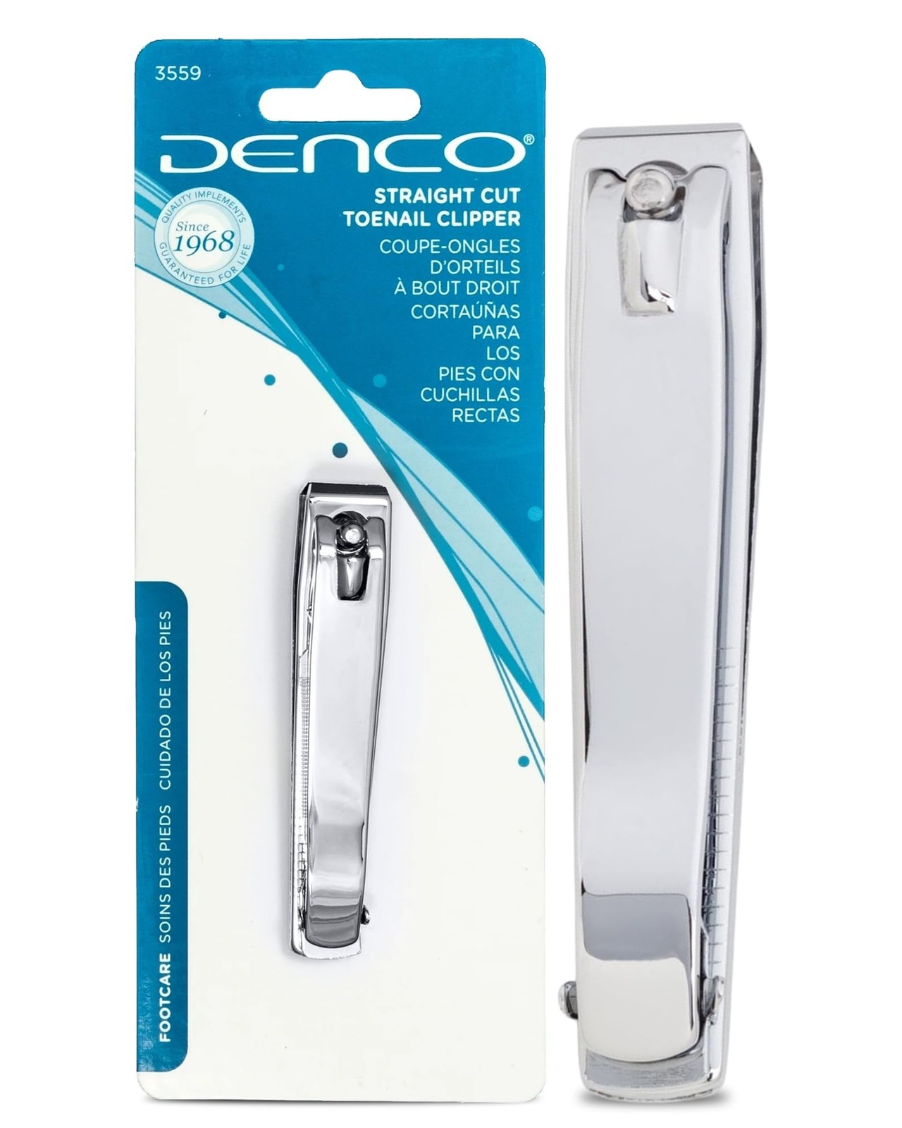 Denco Straight Cut Toenail Clipper – Precision 1 Count (Pack of 1), Silver