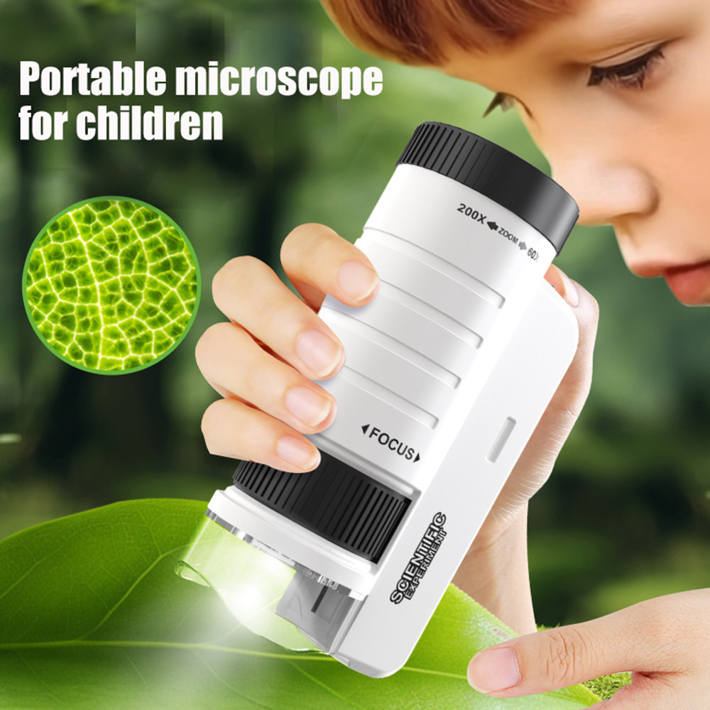 Children's handheld microscope Optical HD portable microscope with LED light