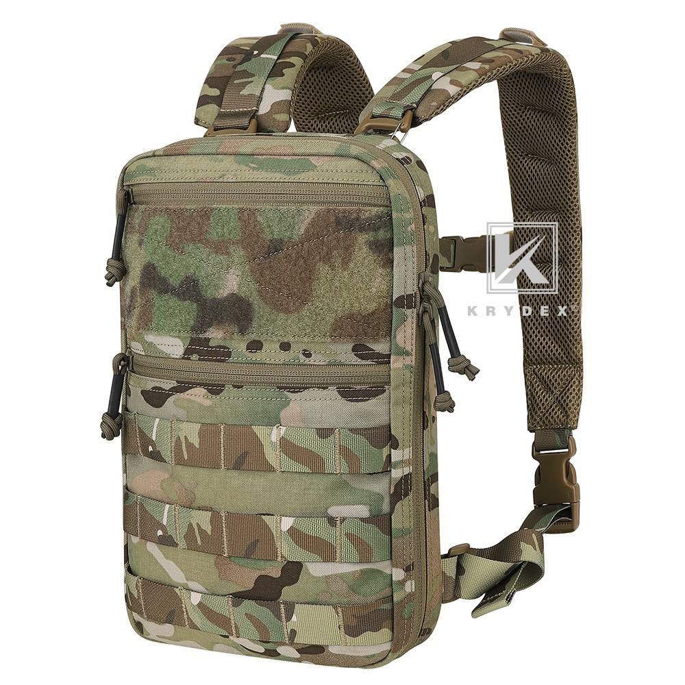 KRYDEX Tactical Hydration Pack 1.5L Water Bladder Carrier MOLLE Backpack MC Camo