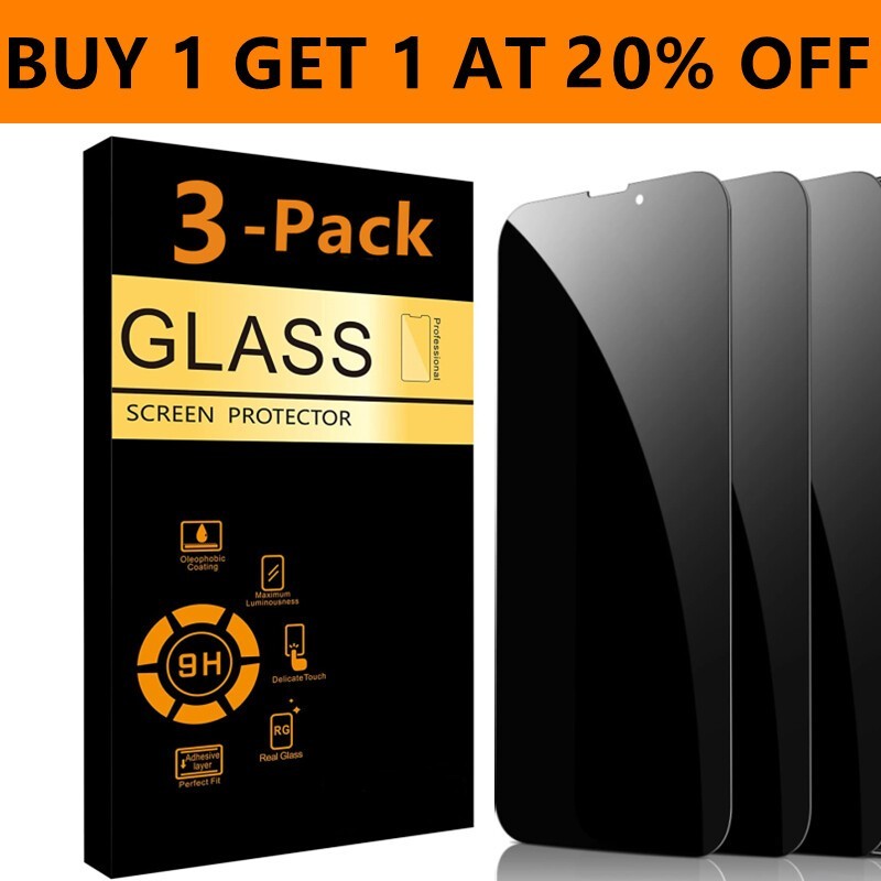 3×For iPhone 17 16e 15 14 13 Pro Max Air Privacy Tempered Glass Screen Protector