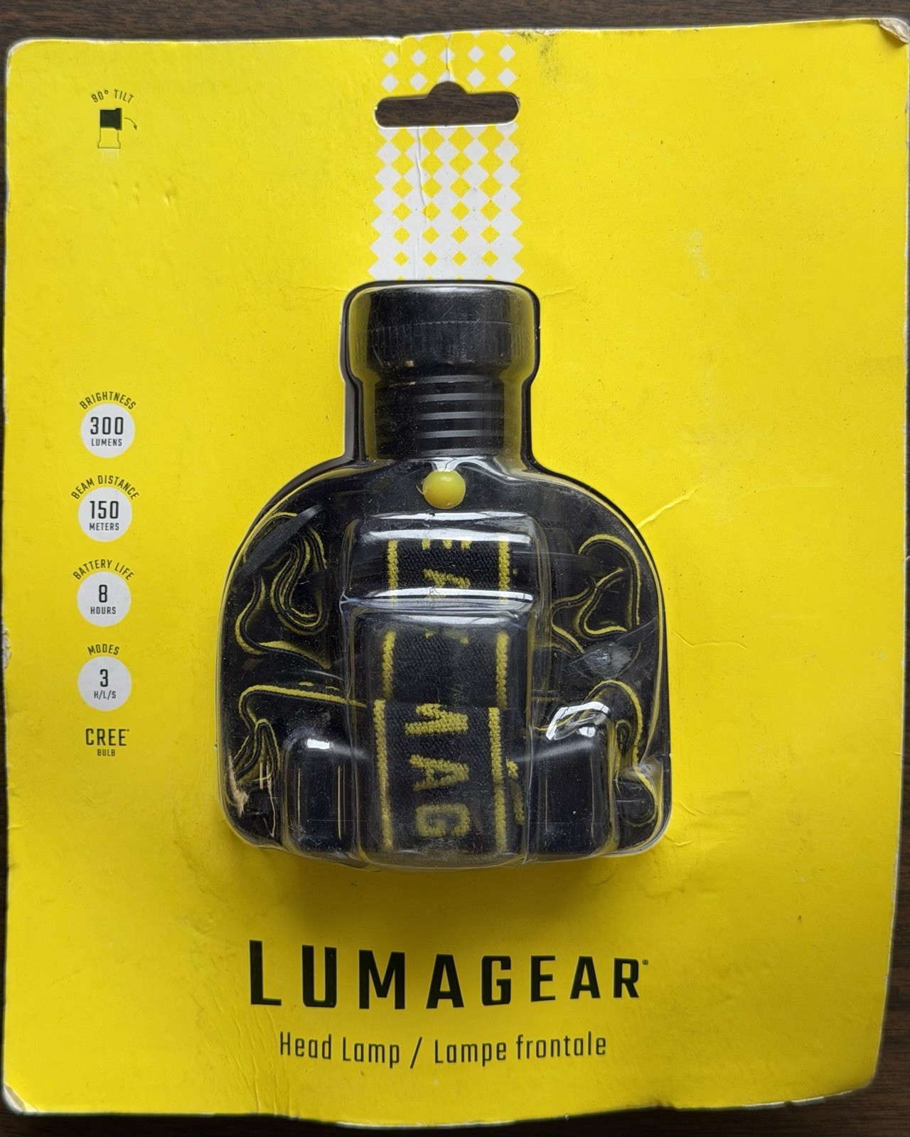 LumaGear Headlamp with 45 Degree Tilt, 300 Lumens 500 Feet Distance