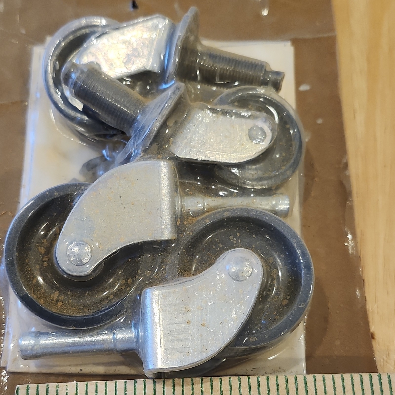 Set of 4 Small Metal Caster Wheels