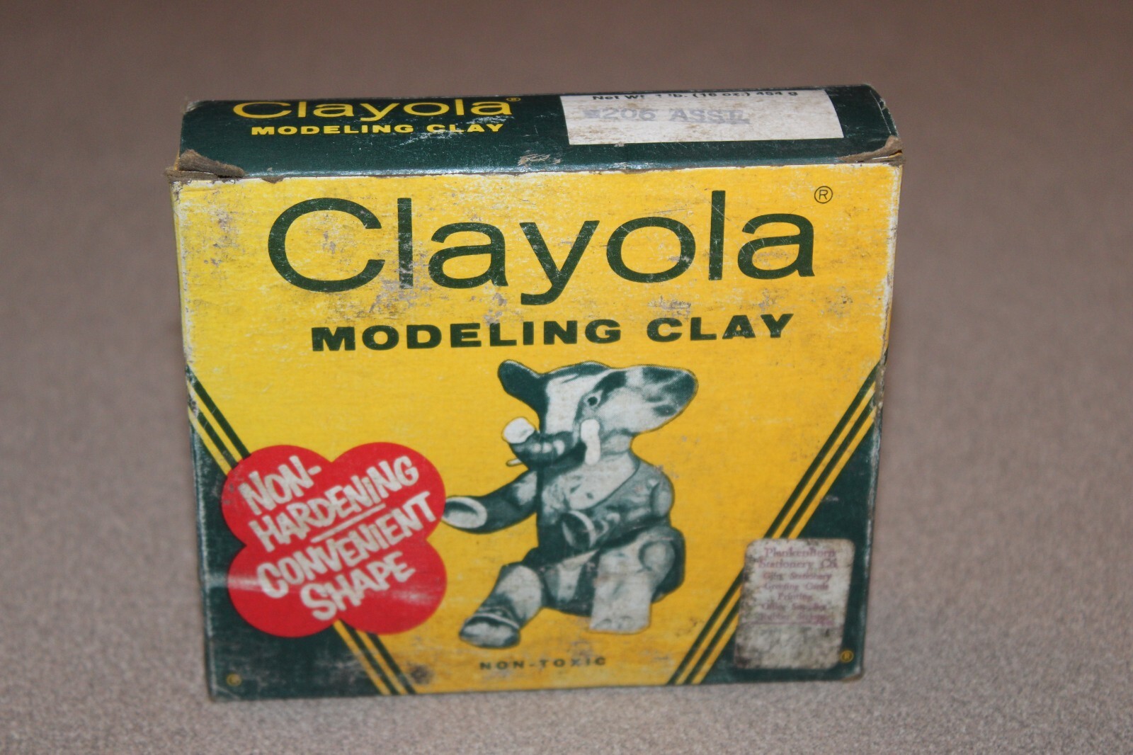 NOS Vintage Clayola Modeling Clay Ass. #206 Red, Yellow, Blue, Green 1Lb Sealed