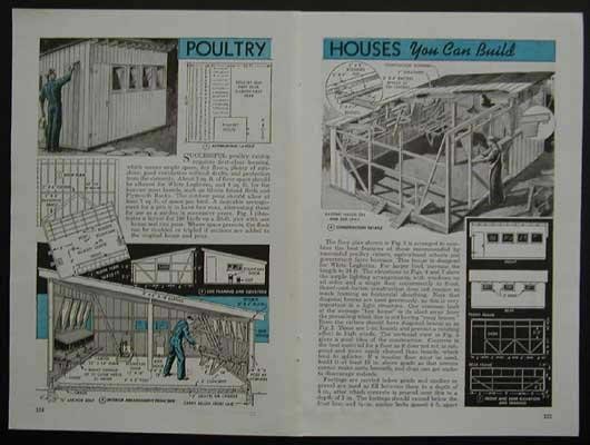 Poultry Houses Nests Coops Feeders 1944 How-To build PLANS