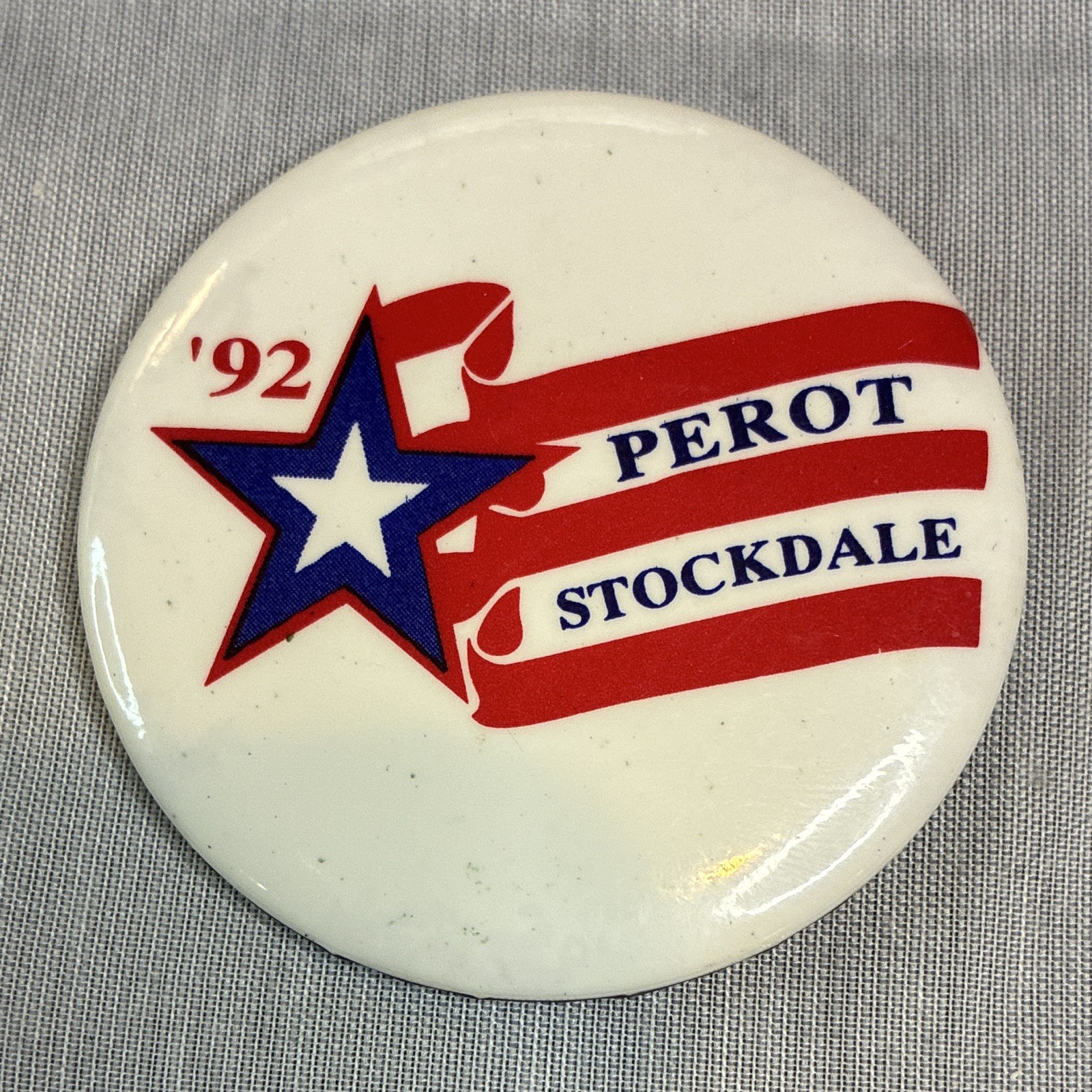 1992 Perot Stockdale Political Campaign Pinback Button - Elections & Politics