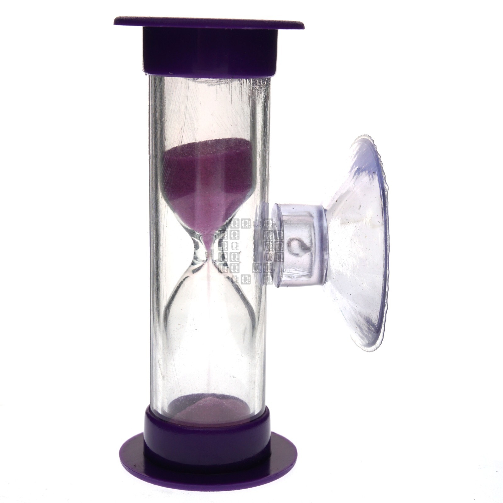 Plastic Hourglass Sand Timer with Suction Cup, 3 Minute, Purple, 2-3/8" Height