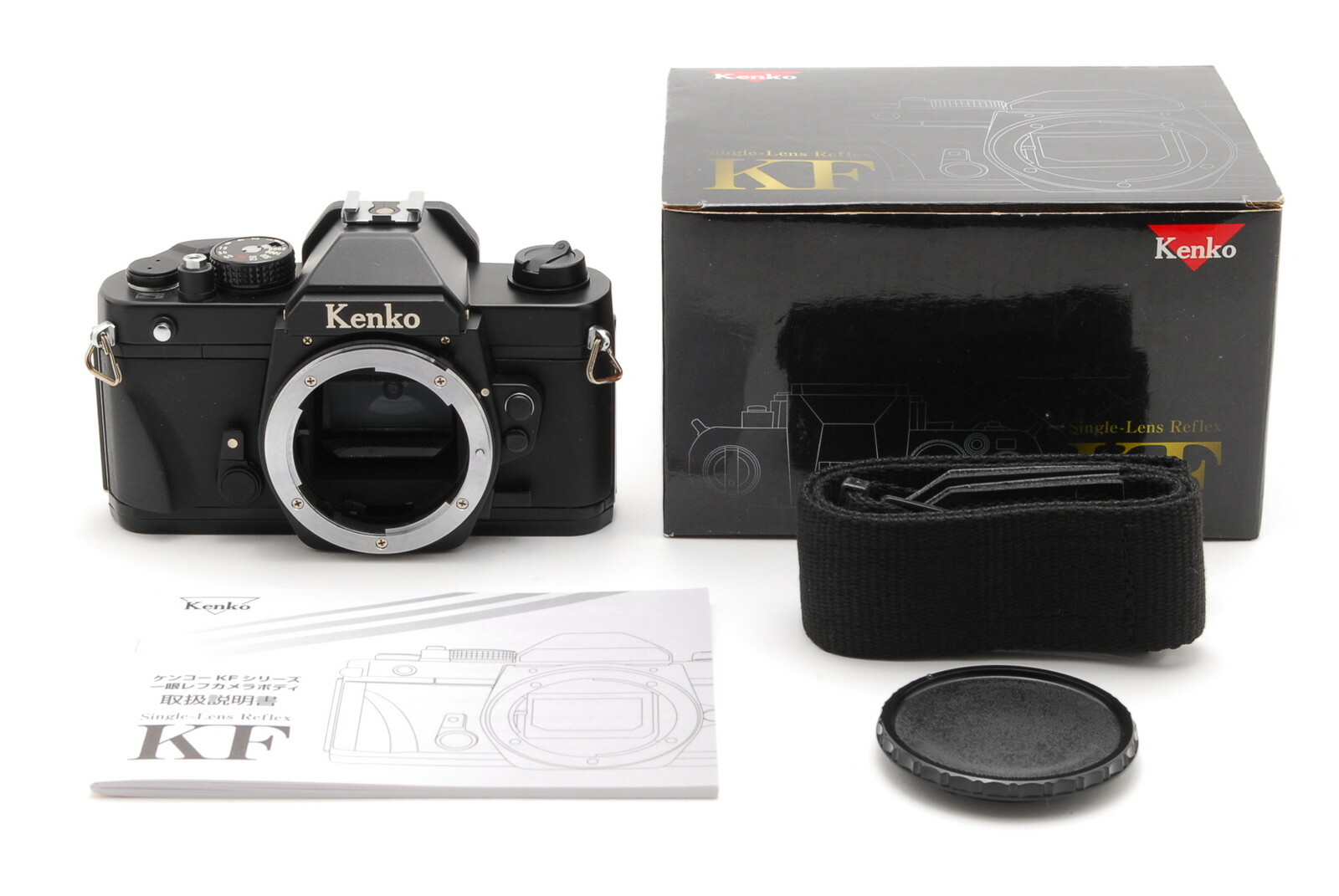 RARE MINT Kenko KF-1N Nikon F Mount 35mm Film SLR, Box, Manual, Body Cap, Strap