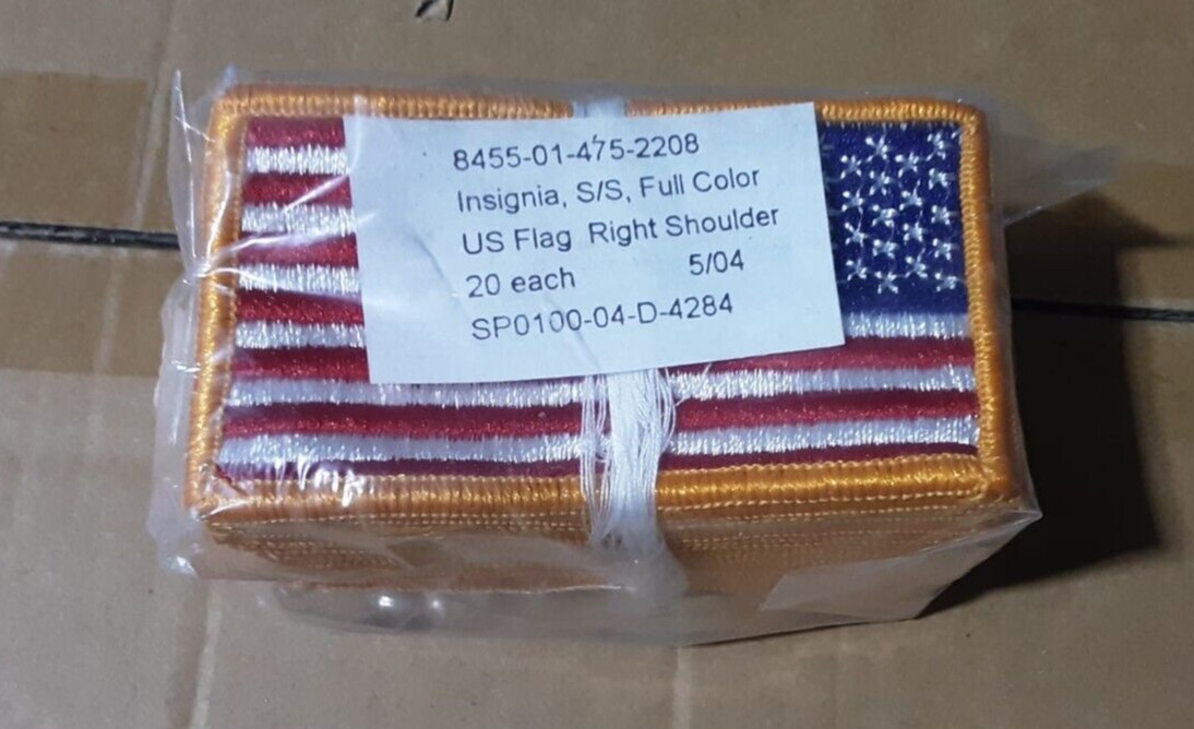 Lot Of  20 US American Flag Reverse Shoulder Patch Right Hand US Army,Sew-On