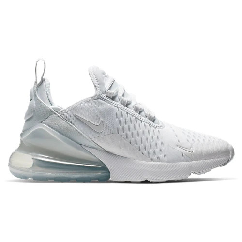 Nike Air Max 270 White Metallic Silver 943345-103 GS Size 4Y-7Y Kids Women New