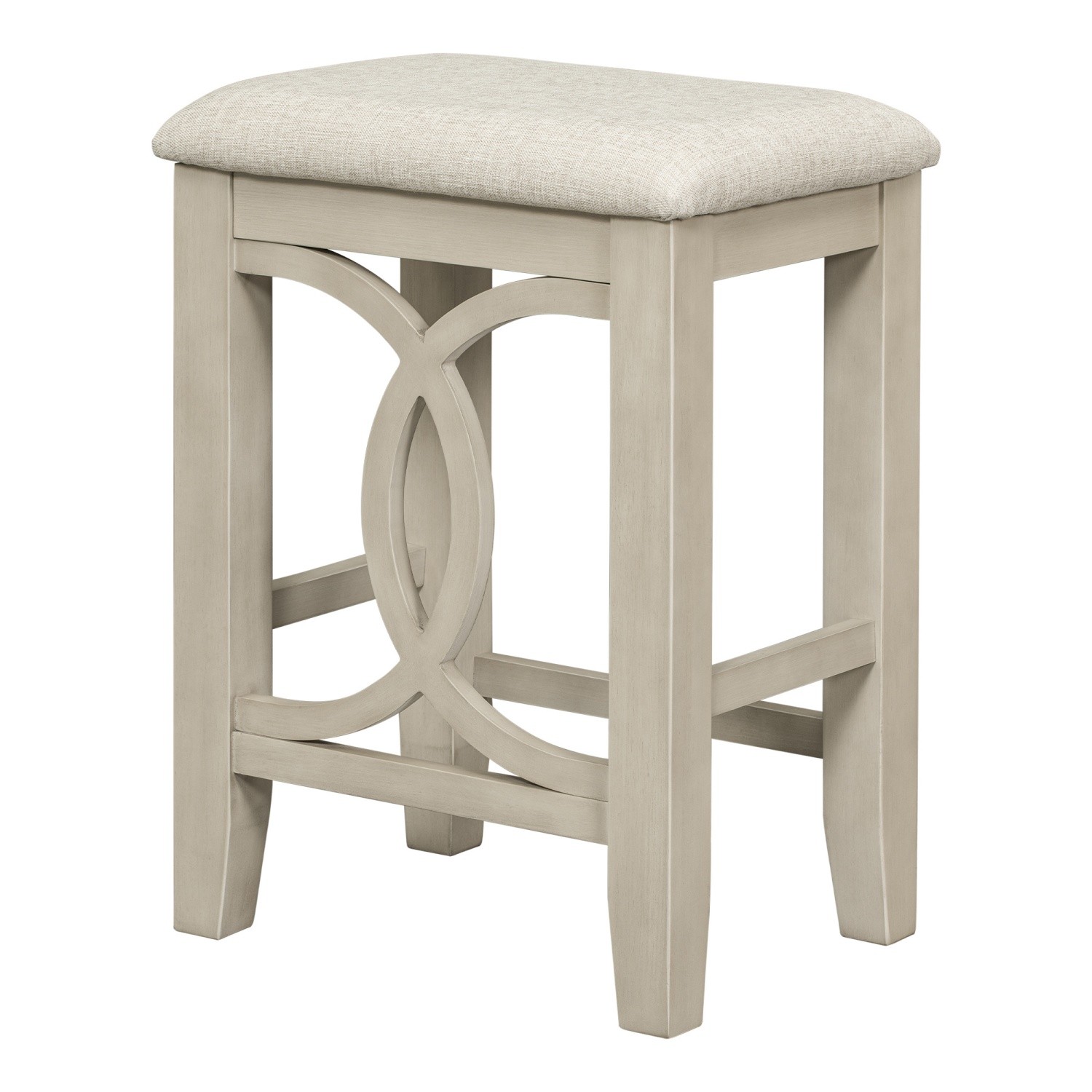 Rustic 3 Piece Counter Height Table Set Small Spaces w/ 2 Bar Stools & USB Port