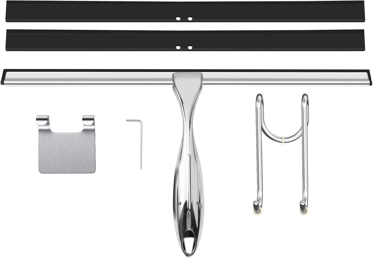 TOOVEM 14” Stainless Steel Shower Squeegee for Glass Door Window Bathroom Clean
