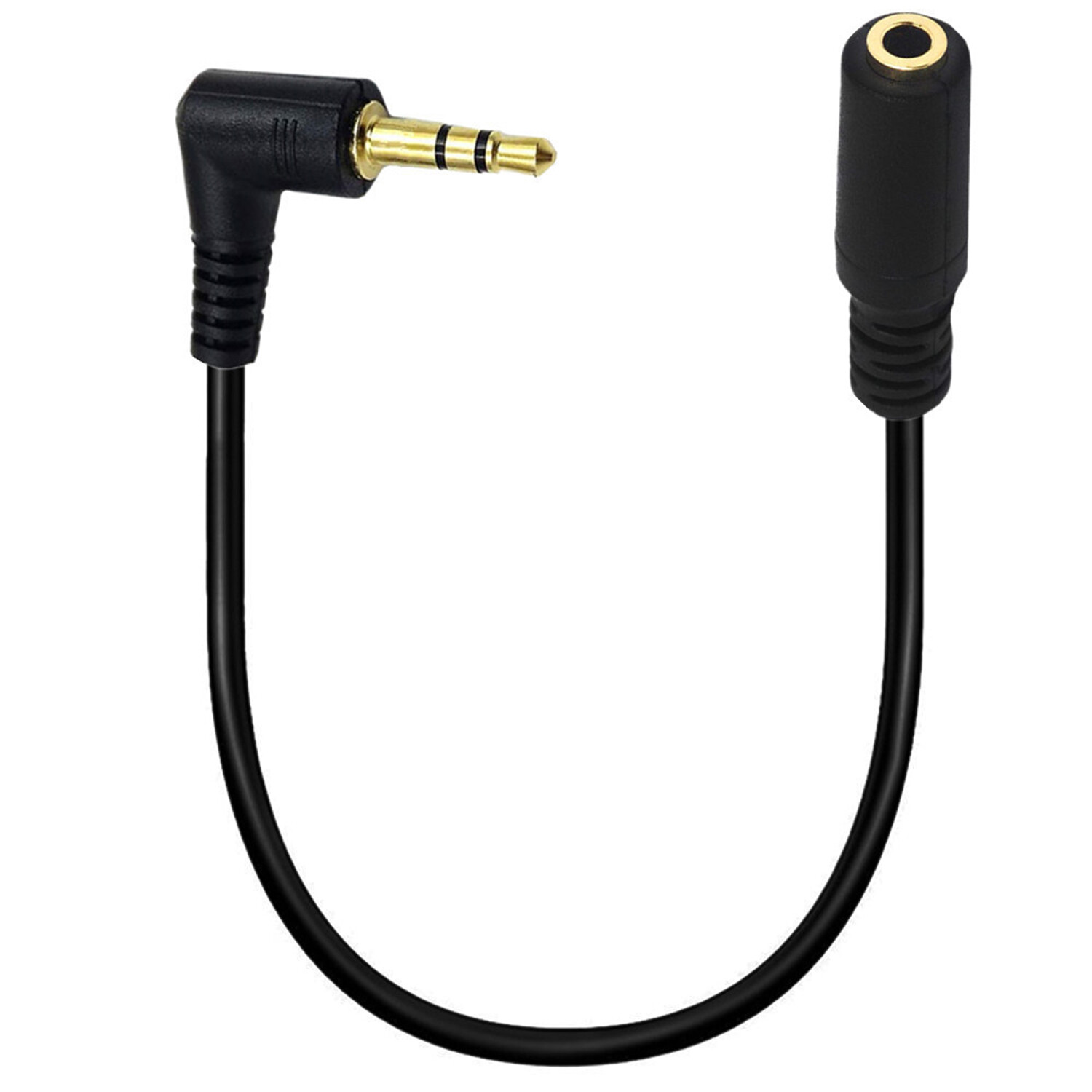 3.5mm 3 Pole Right Angle TRS Audio Stereo Male To Female Extension Adapter Cable