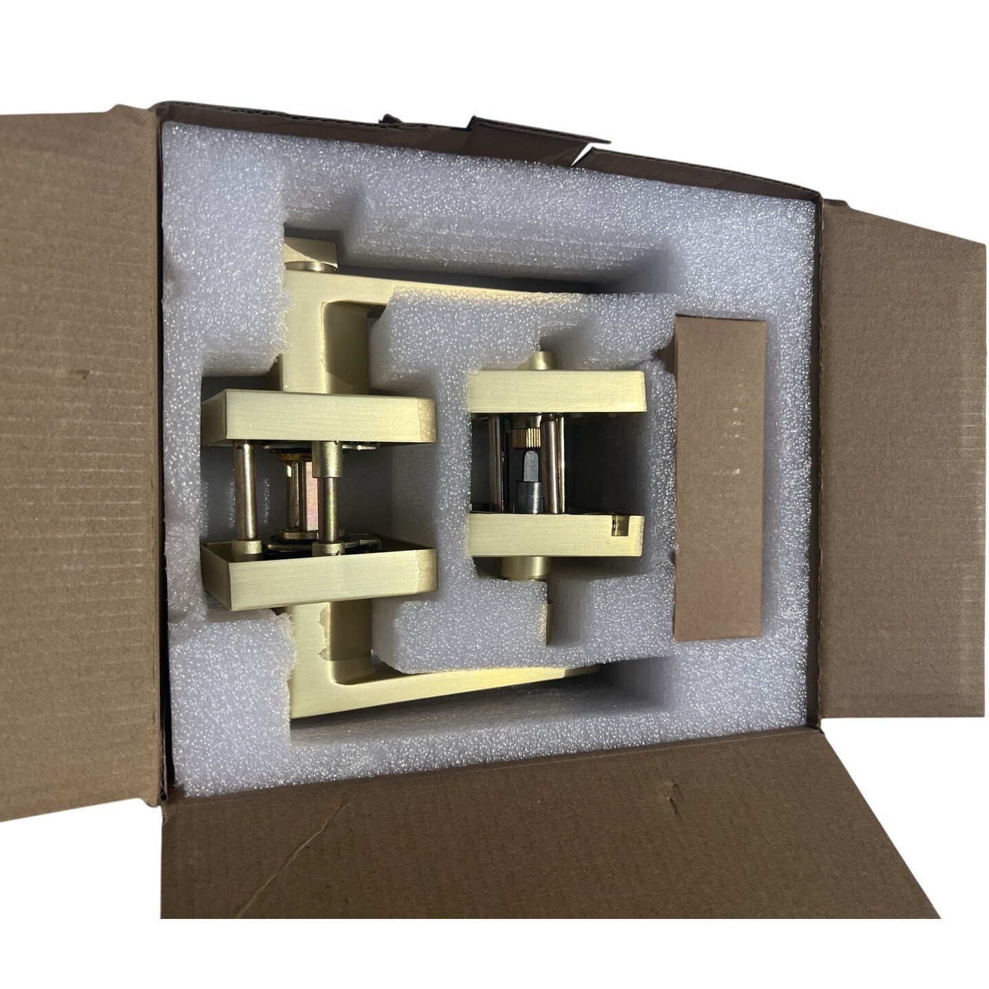 Leydebong Heavy Duty Entrance Lever Door Handle Gold Lock Set Reversible