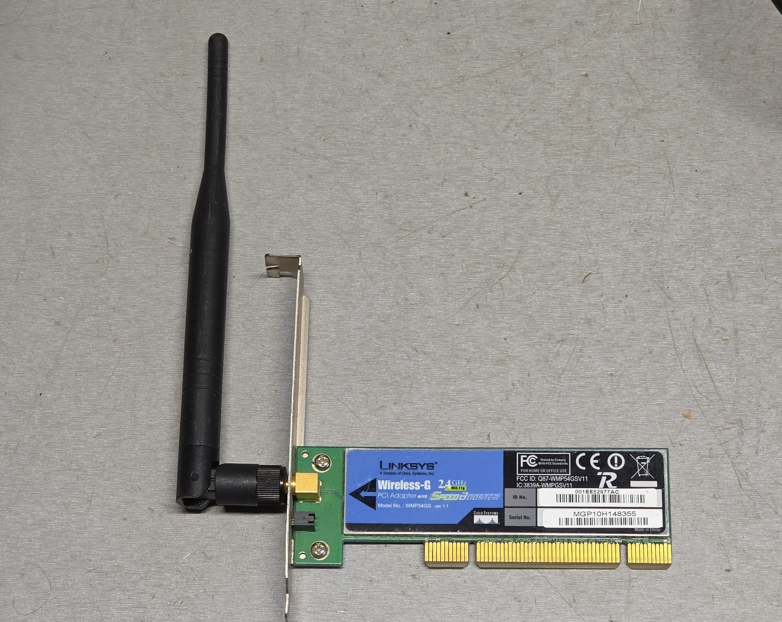 Linksys WMP54GS Wireless-G 2.4GHz PCI Adapter with SpeedBooster v1.1