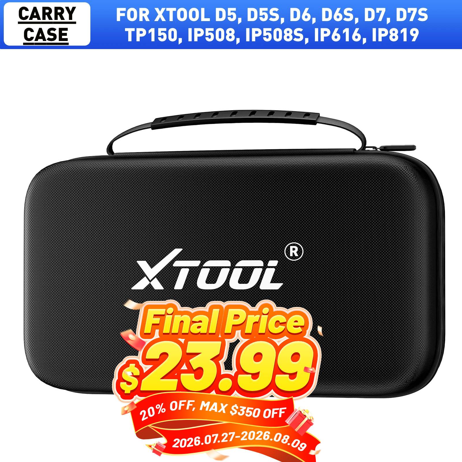 XTOOL Carrying Case for XTOOL Scanner D5 D5S D6 D6S D7 D7S D7W IP616 IP819 IP508