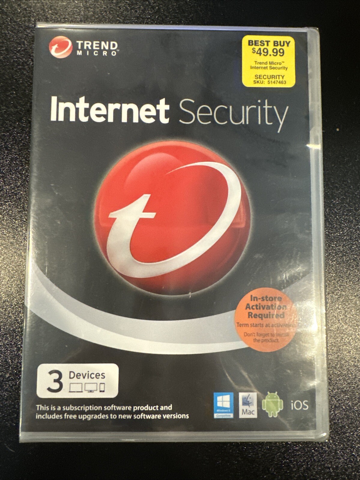 Trend Micro Internet Security 3 Devices 2014 Brand New Sealed w/Product Key