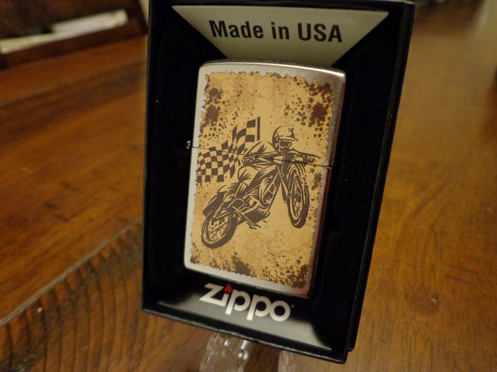 DIRT BIKE MOTOCROSS ZIPPO LIGHTER MINT IN BOX