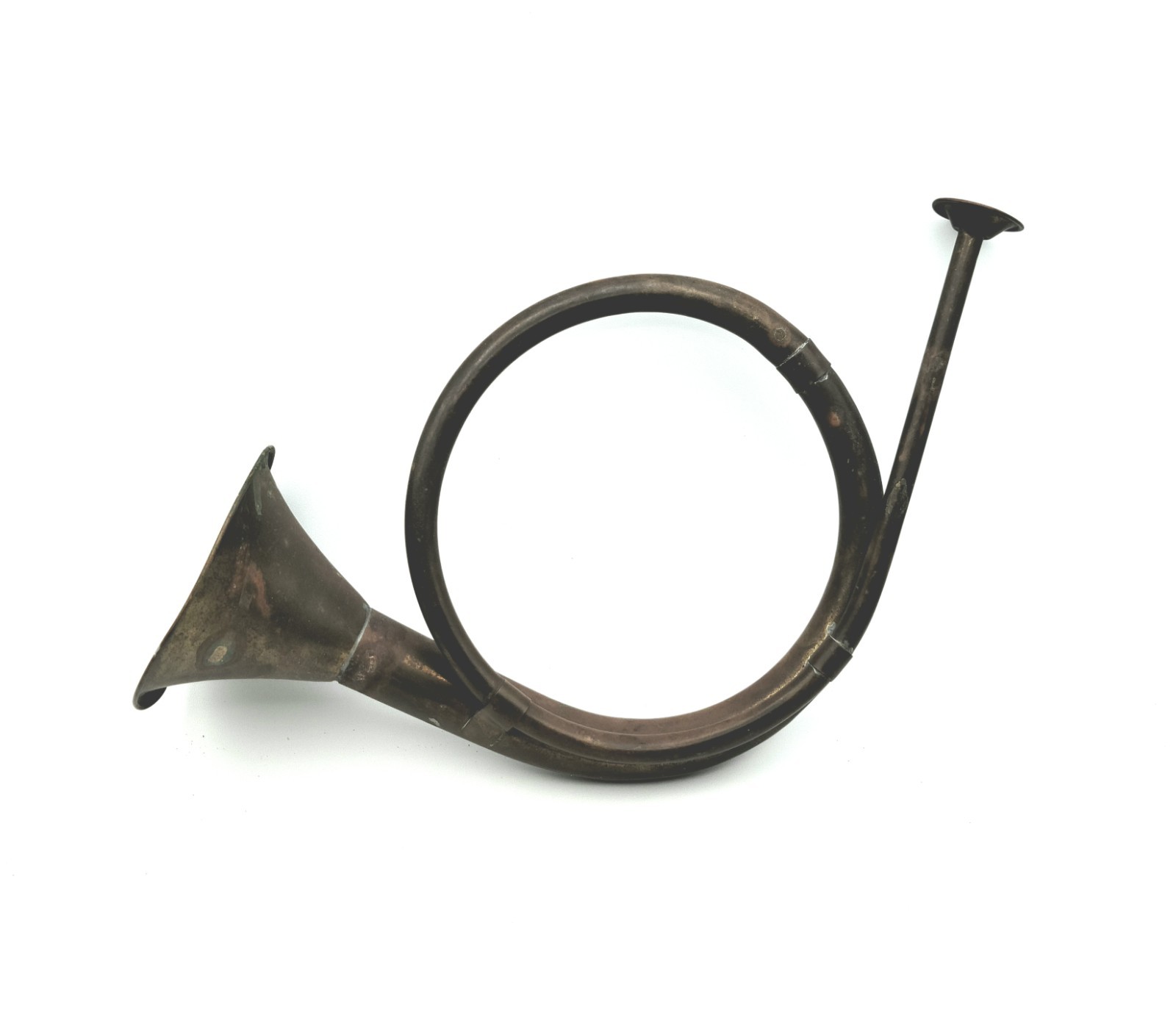 Antique French Brass Hunting Horn Decorative Wall Hanging Musical Instrument