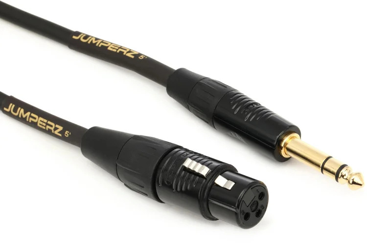 JUMPERZ JGTRSXF-5 Gold TRS-XLRF Patch Cable - 5 foot