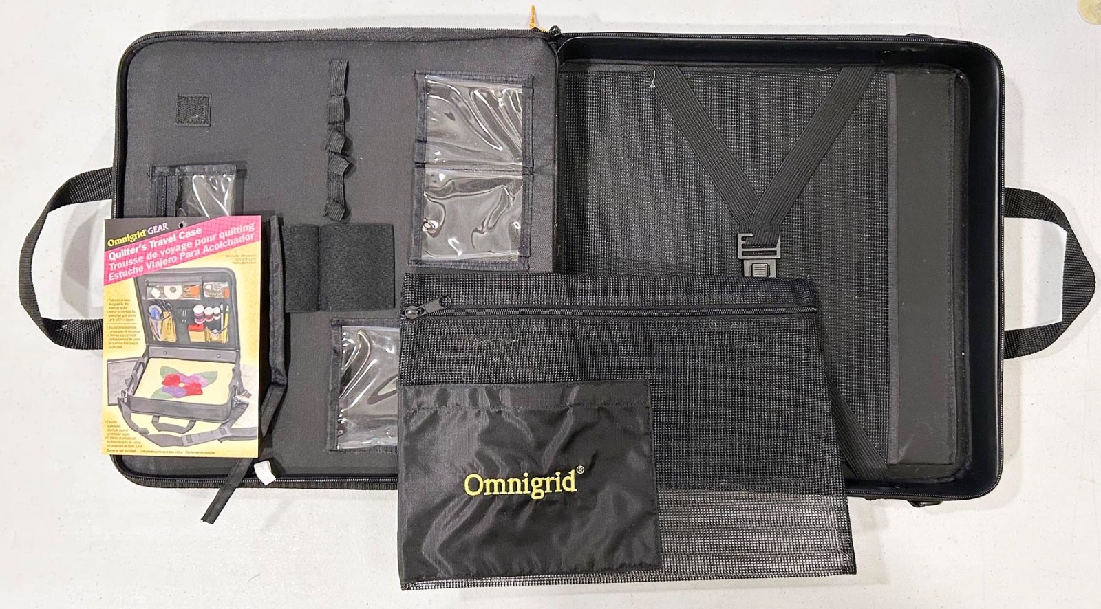 Omnigrid quilter travel case, many grids, rulers, Rapidesign, Pickett, calipers