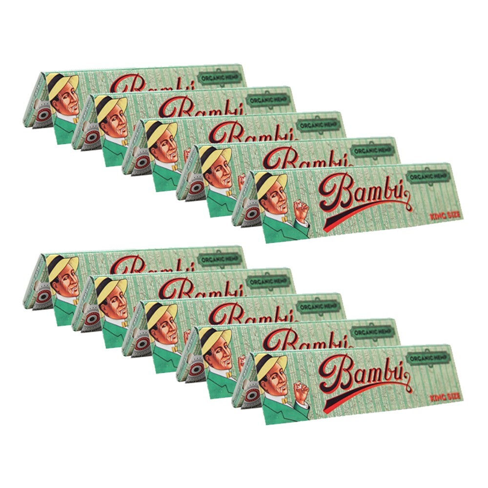 Bambu Organic Hemp King Size Rolling Papers, 10 Booklets