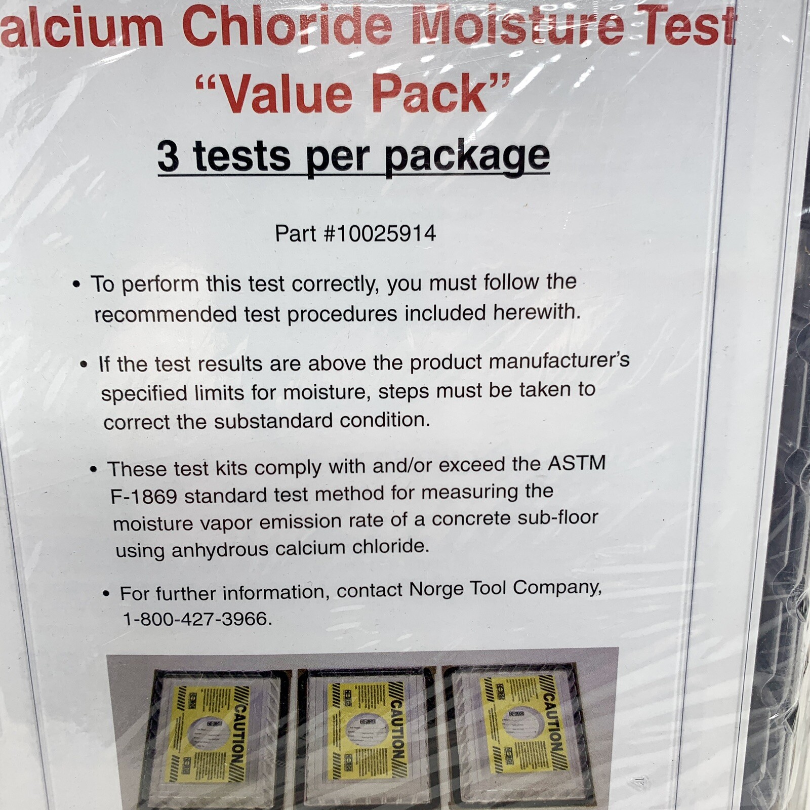 Norge Tool Company Calcium Chloride Moisture Test "Value Pack" (3 Tests)