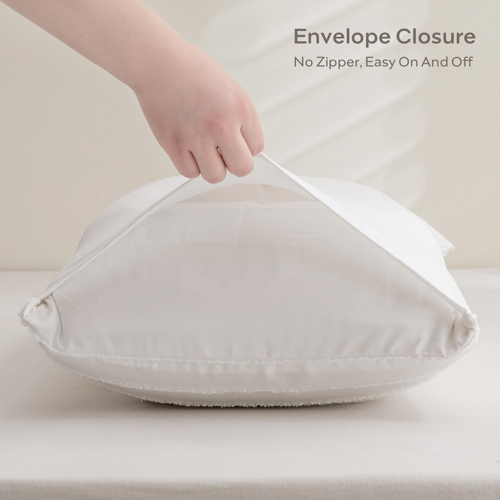 Boho Striped Body Pillowcase 20x54in Polyester Envelope Cover, White