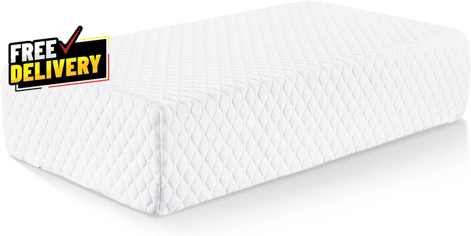 Cube Memory Foam Pillow Side Sleepers Extra Thick Cervical Neck Pain Relief