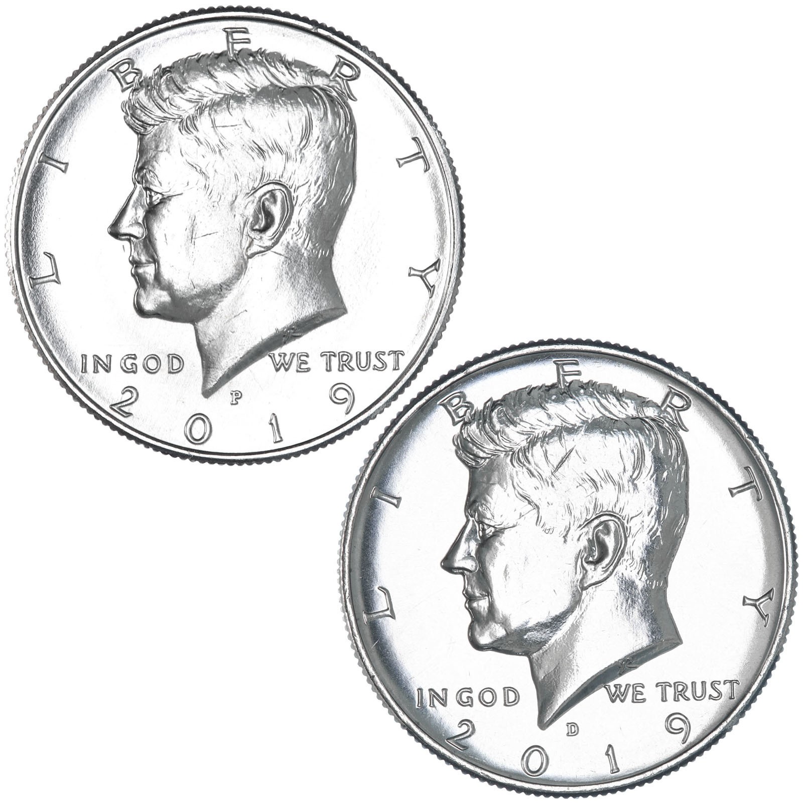 2019 P D Kennedy Half Dollar BU 2 Coin Year Set