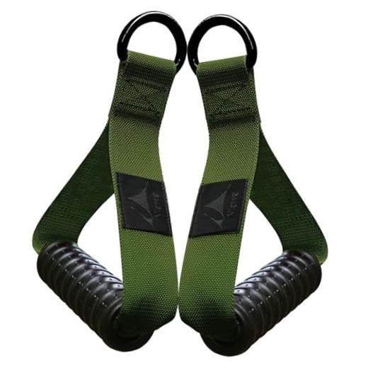 Heavy Duty Gym Workout Handles Attachment for Cable Military Green XG