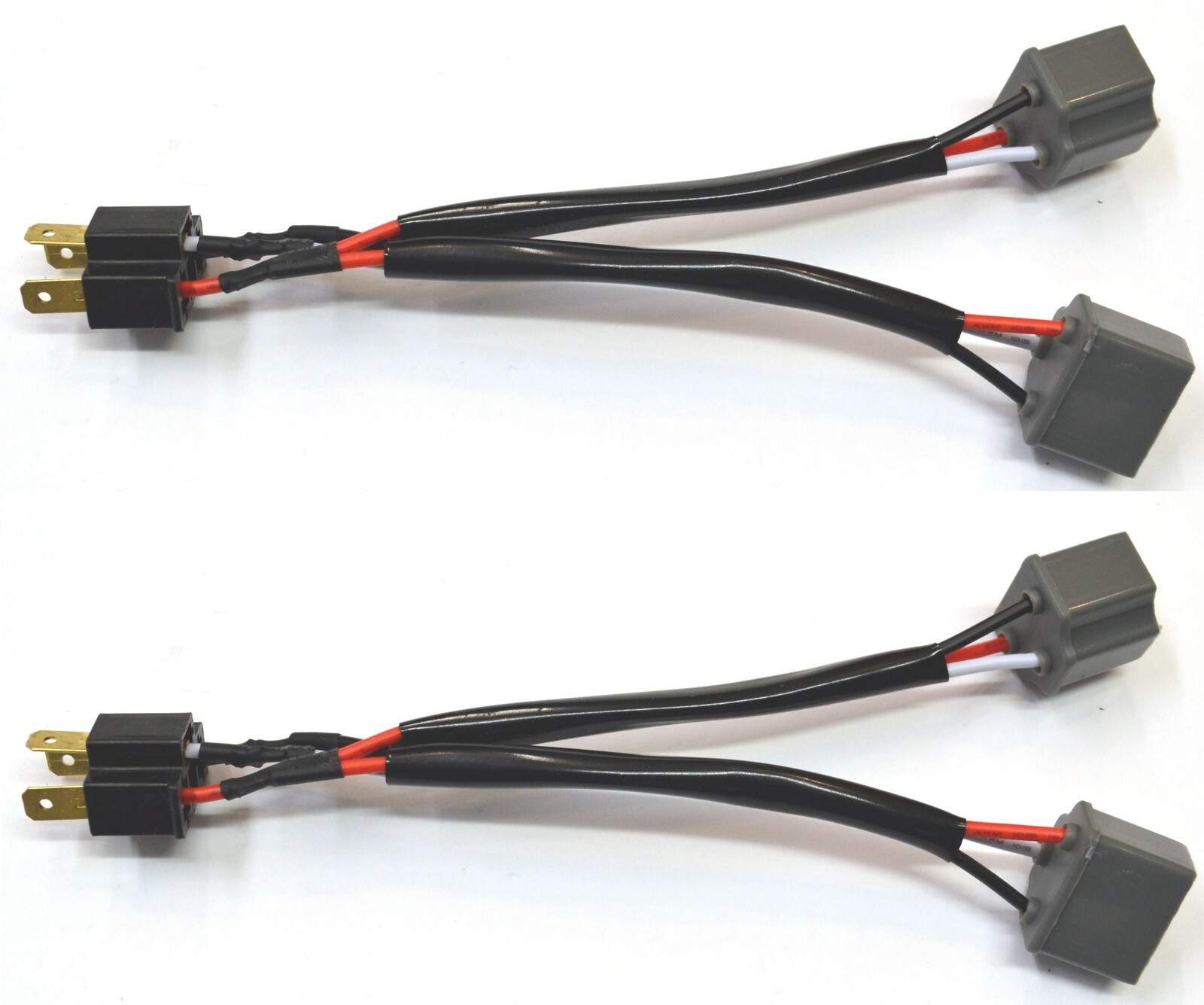 Splitter Wire Ceramic S 9003 HB2 H4 Two Harness Head Light Socket Plug Dual Beam