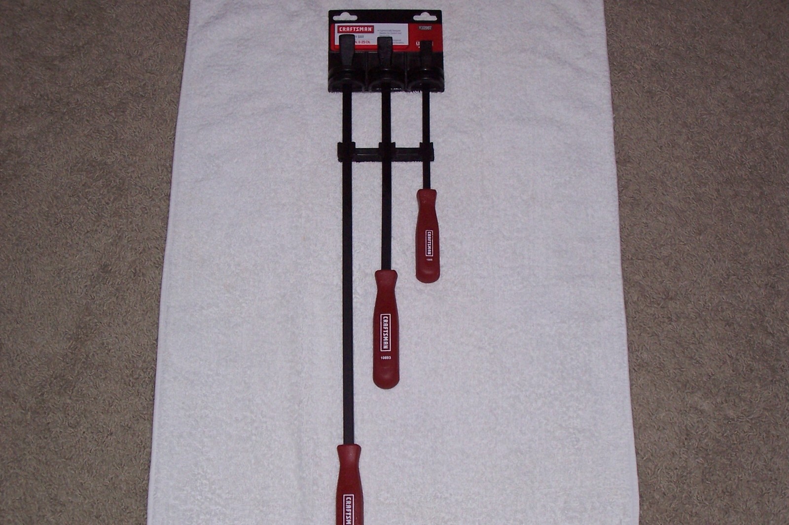 CRAFTSMAN 3 Pc. Large Curved Pry Bar Set (12", 17" & 25") Black Oxide 10987 NEW