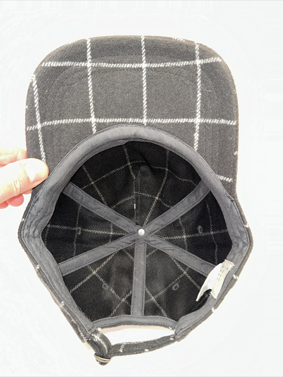 Gray Flannel White Plaid Hat Cap Strap Buckle New Day Brand Target