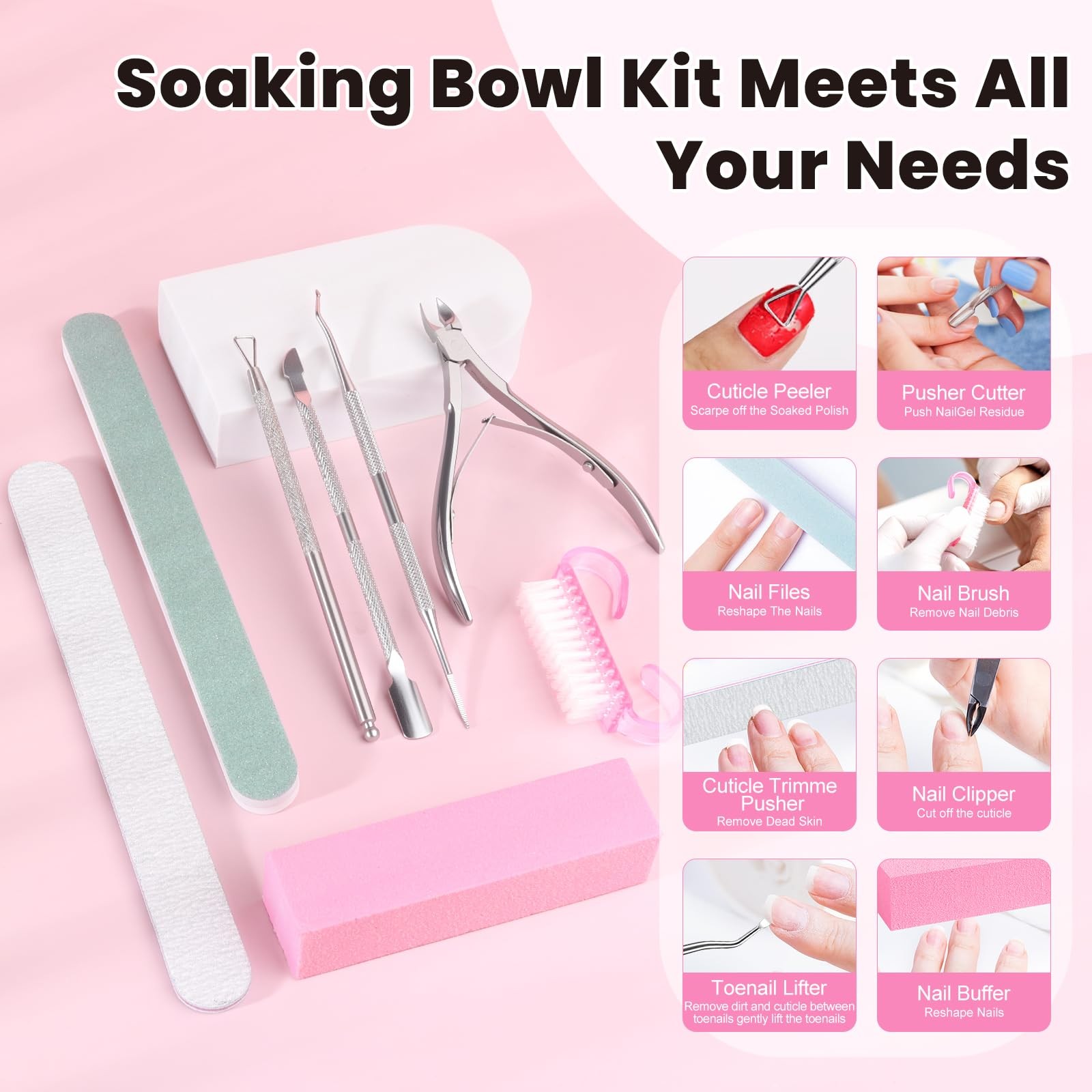 Toe Nail Soaking Bowl: Large Size Acetone Proof Toe Soaking Tray for DIY enth...
